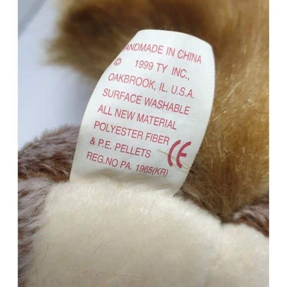 Vintage Ty Beanie Chipper Chipmunk Squirrel 7.5" Baby Plush '99 Edition Retired - Picture 7 of 7